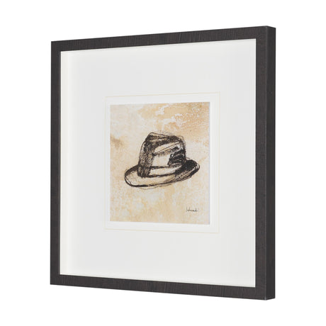 Fedora by Mercana Studio Hand-Embellished Textured Framed Artwork Matted under Glass by Mercana at Eve Furniture