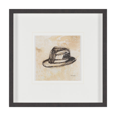 Fedora by Mercana Studio Hand-Embellished Textured Framed Artwork Matted under Glass by Mercana at Eve Furniture