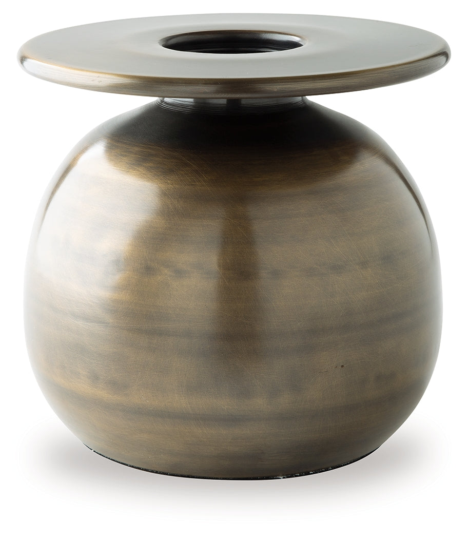 Fedorleigh Antique Brass Finish Vase by Ashley at Eve Furniture