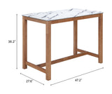Fein White Counter Table by Zuomod at Eve Furniture