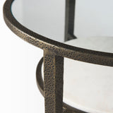 Felicity 15.8L X 15.8W X 22.5H Glass Top W/ White Marble Shelf and Antique Gold Base End/Side Table by Mercana at Eve Furniture