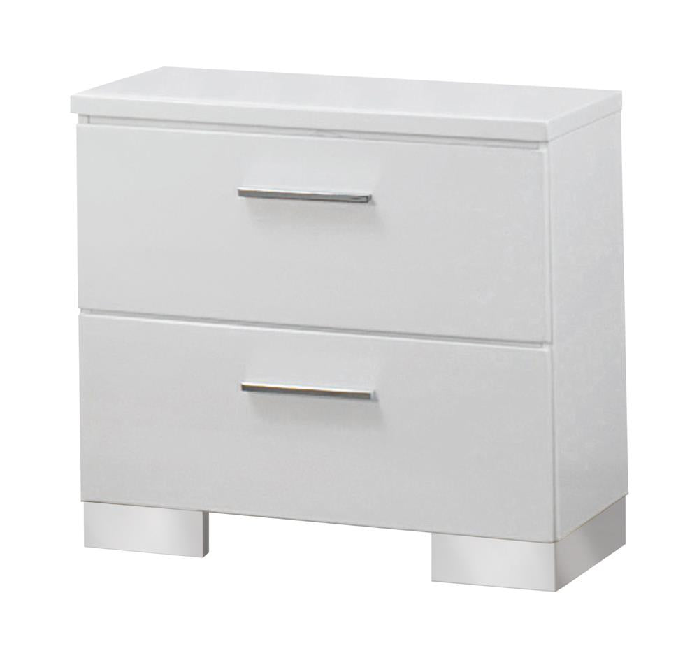 Felicity 2-Drawer Nightstand Glossy White