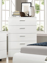 Felicity Glossy White 5-Drawer Chest