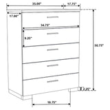 Felicity Glossy White 5-Piece California King Bedroom Set