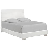 Felicity Glossy White 5-Piece Eastern King Bedroom Set