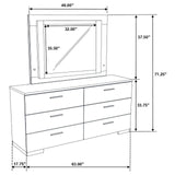 Felicity 6-drawer Dresser with LED Mirror Glossy White