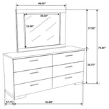 Felicity 6-drawer Dresser with Mirror Glossy White