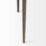 Felicity Glass Top W/ White Marble Shelf and Antique Gold Base End/Side Table by Mercana at Eve Furniture