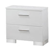 Felicity Glossy White 2-Drawer Nightstand by Coaster at Eve Furniture