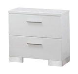 Felicity Glossy White 2-Drawer Nightstand by Coaster at Eve Furniture