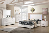 Felicity Glossy White 4-Piece Full Bedroom Set with LED Lighting by Coaster at Eve Furniture