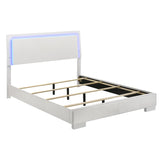 Felicity Glossy White 4-Piece Queen Bedroom Set with LED Headboard and Mirror by Coaster at Eve Furniture
