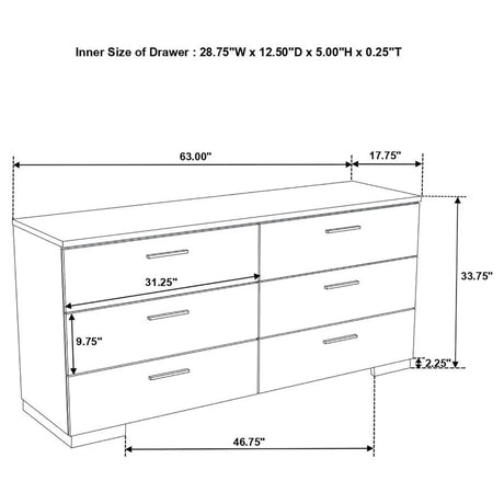 Felicity Glossy White 4-Piece Queen Bedroom Set with LED Light Headboard by Coaster at Eve Furniture