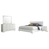 Felicity Glossy White 4-Piece Queen Bedroom Set with LED Light Headboard by Coaster at Eve Furniture