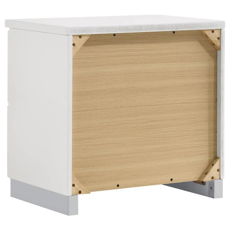 Felicity Glossy White 4-Piece Queen Bedroom Set with LED Light Headboard by Coaster at Eve Furniture