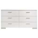 Felicity Glossy White 4-Piece Queen Bedroom Set with LED Light Headboard by Coaster at Eve Furniture