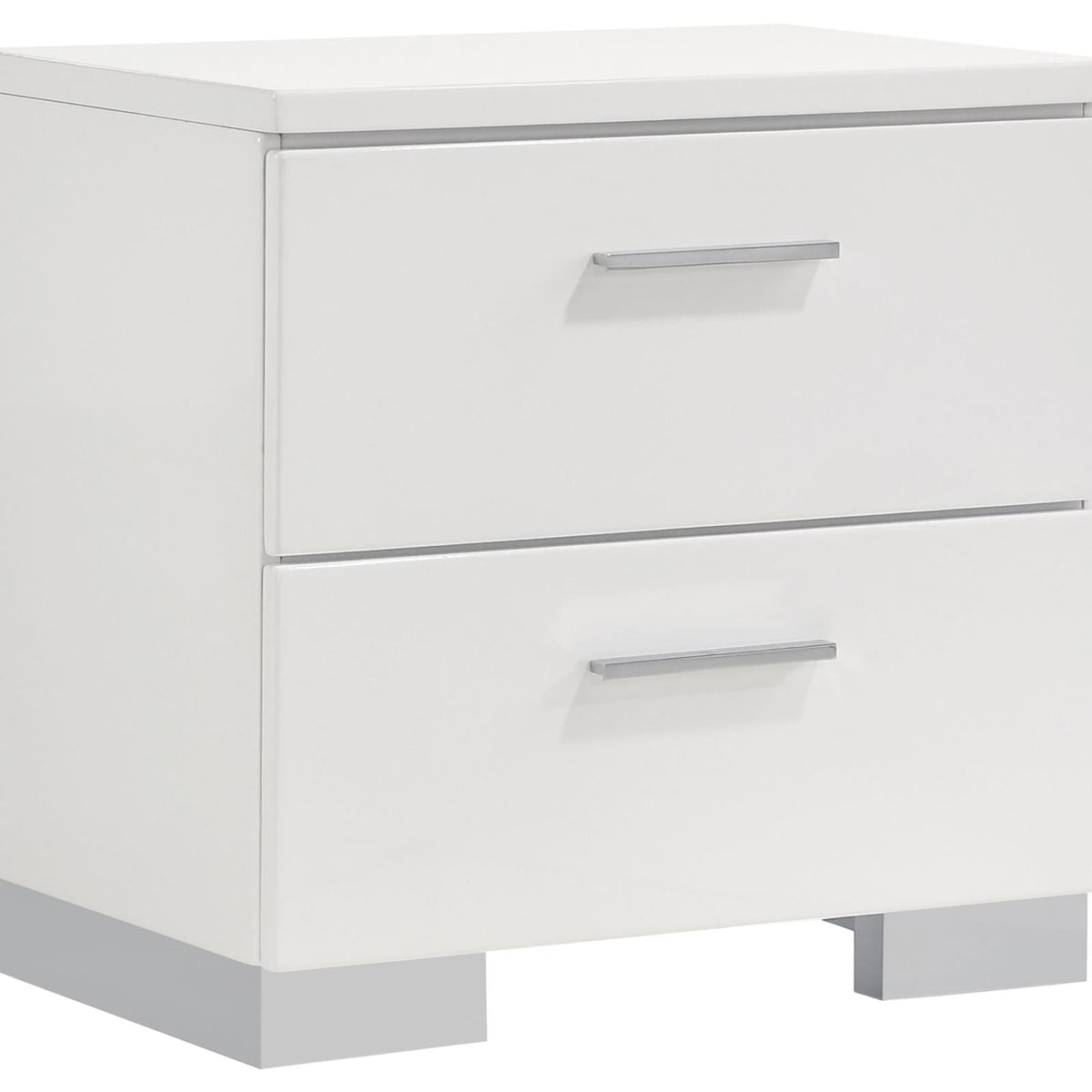 Felicity Glossy White 4-Piece Twin Bedroom Set with LED Lighting by Coaster at Eve Furniture