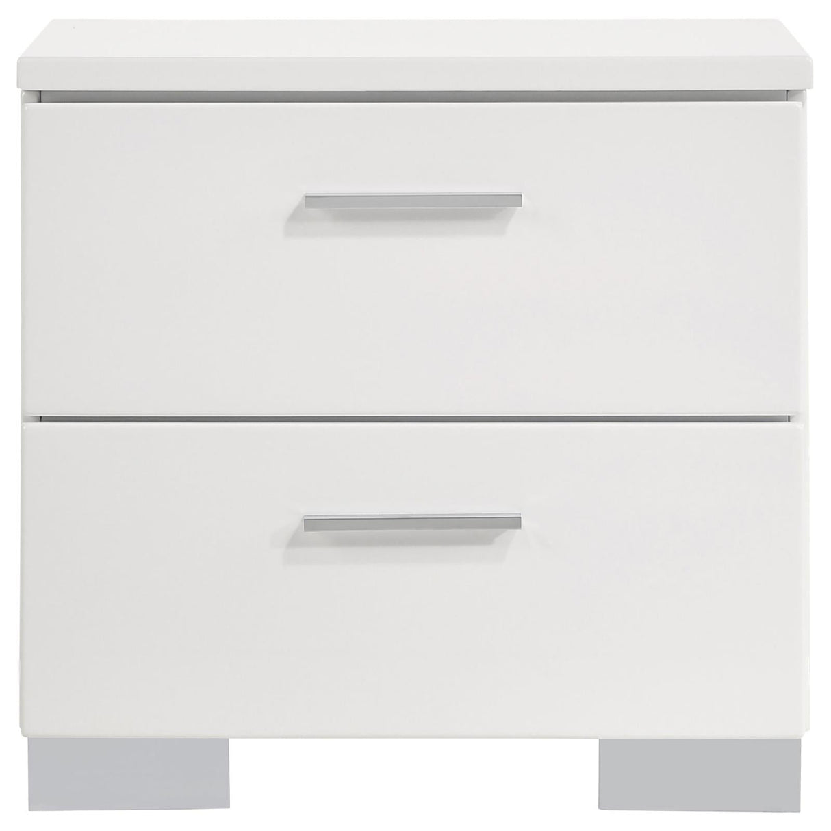 Felicity Glossy White 4-Piece Twin Bedroom Set with LED Lighting by Coaster at Eve Furniture