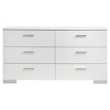 Felicity Glossy White 4-Piece Twin Bedroom Set with LED Lighting by Coaster at Eve Furniture