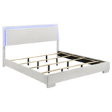 Felicity Glossy White 5-Piece Eastern King Bedroom Set with LED Mirror by Coaster at Eve Furniture