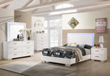 Felicity Glossy White 5-Piece Full Bedroom Set with LED Lighting by Coaster at Eve Furniture