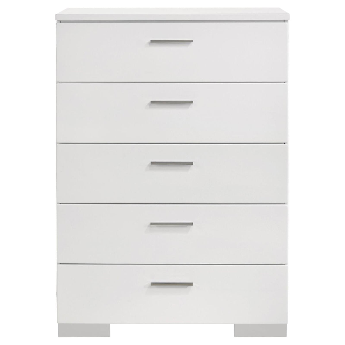 Felicity Glossy White 5-Piece Twin Bedroom Set with LED Lighting by Coaster at Eve Furniture