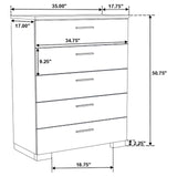 Felicity Glossy White 5-Piece Twin Bedroom Set with LED Lighting by Coaster at Eve Furniture