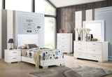 Felicity Glossy White 5-Piece Twin Bedroom Set with LED Lighting by Coaster at Eve Furniture