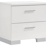 Felicity Glossy White 5-Piece Twin Bedroom Set with LED Lighting by Coaster at Eve Furniture