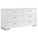 Felicity Glossy White 5-Piece Twin Bedroom Set with LED Lighting by Coaster at Eve Furniture