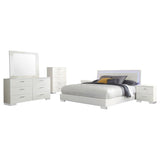 Felicity Glossy White 6-Piece Eastern King Bedroom Set with Plank Headboard by Coaster at Eve Furniture
