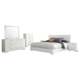 Felicity Glossy White 6-Piece Queen Bedroom Set with Plank Headboard by Coaster at Eve Furniture