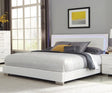Felicity Glossy White California King Panel Bed with LED Lighting by Coaster at Eve Furniture