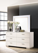 Felicity Glossy White LED Light Mirror by Coaster at Eve Furniture