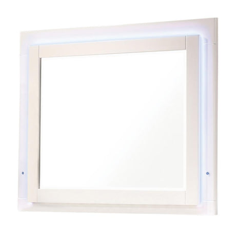Felicity Glossy White LED Light Mirror by Coaster at Eve Furniture