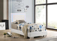 Felicity Glossy White Twin Panel Bed with LED Lighting by Coaster at Eve Furniture