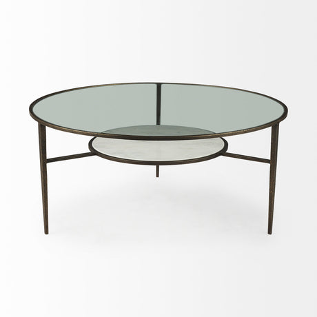 Felicity Marble Top W/Iron Frame Coffee Table by Mercana at Eve Furniture