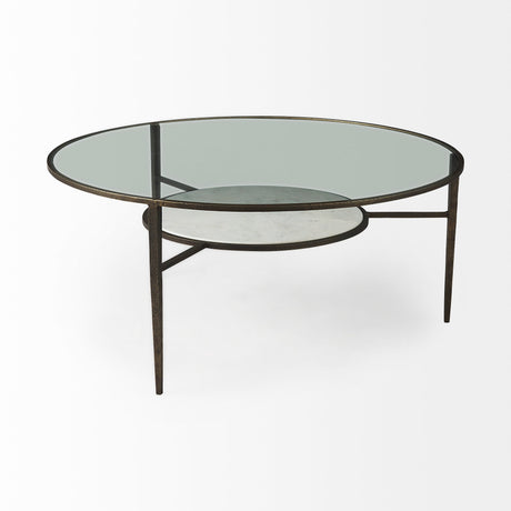 Felicity Marble Top W/Iron Frame Coffee Table by Mercana at Eve Furniture