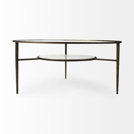 Felicity Marble Top W/Iron Frame Coffee Table by Mercana at Eve Furniture