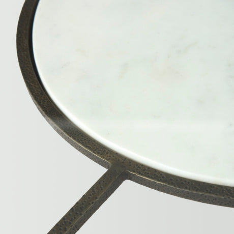 Felicity Marble Top W/Iron Frame Coffee Table by Mercana at Eve Furniture