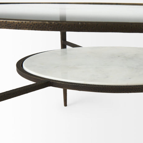 Felicity Marble Top W/Iron Frame Coffee Table by Mercana at Eve Furniture