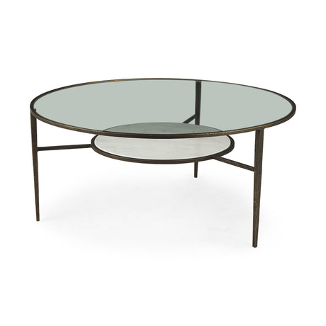 Felicity Marble Top W/Iron Frame Coffee Table by Mercana at Eve Furniture
