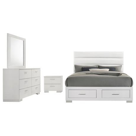 Felicity White 4-Piece California King Platform Bedroom Set by Coaster at Eve Furniture