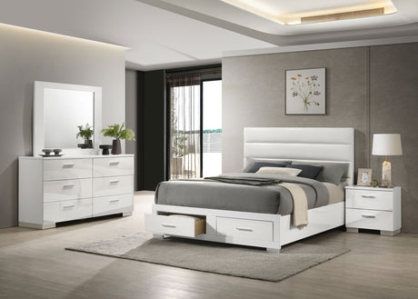 Felicity White 4-Piece California King Platform Bedroom Set by Coaster at Eve Furniture