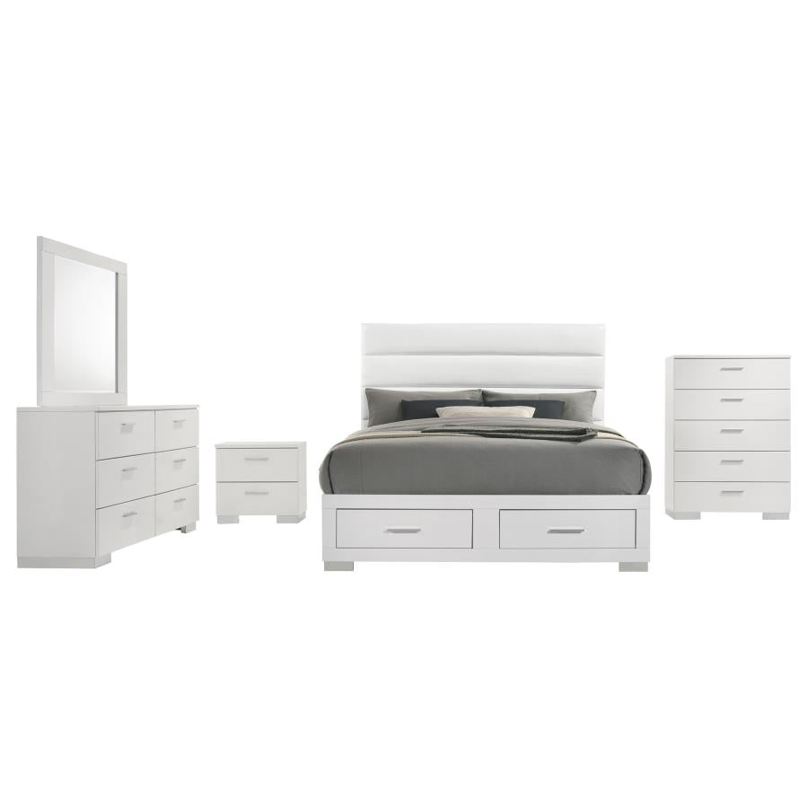 Felicity White 5-Piece Eastern King Platform Bedroom Set by Coaster at Eve Furniture