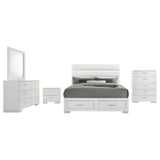 Felicity White 5-Piece Eastern King Platform Bedroom Set by Coaster at Eve Furniture