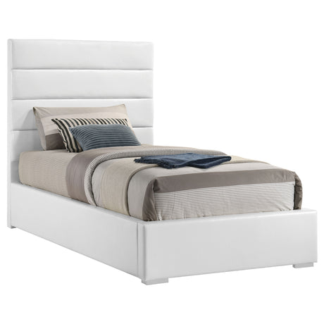 Felicity White 53-inch Upholstered Twin Platform Bed by Coaster at Eve Furniture