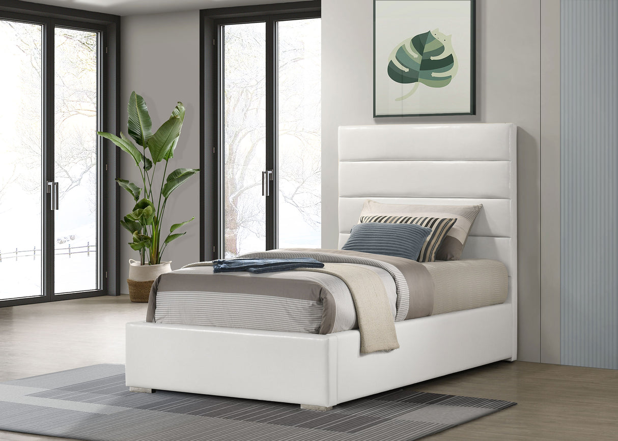 Felicity White 53-inch Upholstered Twin Platform Bed by Coaster at Eve Furniture