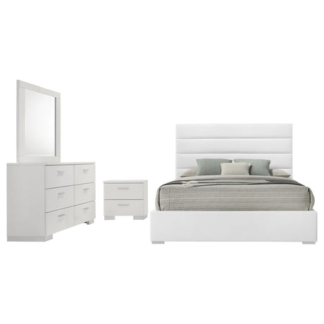 Felicity White High Gloss 4-Piece California King Bedroom Set by Coaster at Eve Furniture