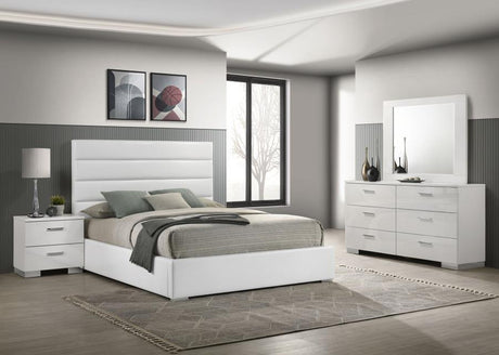 Felicity White High Gloss 4-piece Queen Bedroom Set by Coaster at Eve Furniture